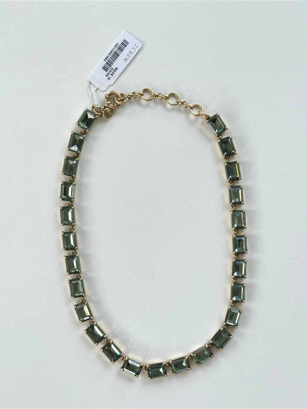J.Crew Rectangle Gem Necklace in Soft Green - NWT
